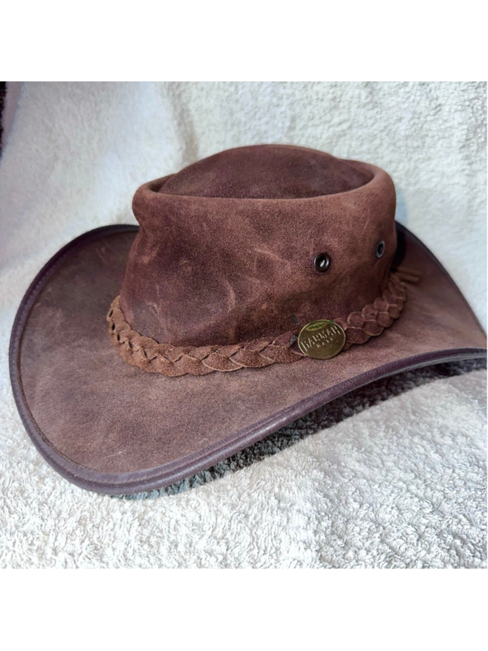 Barmah Hat Unisex Small Brown Squashy Kangaroo Leather Outback Cowboy Australia
